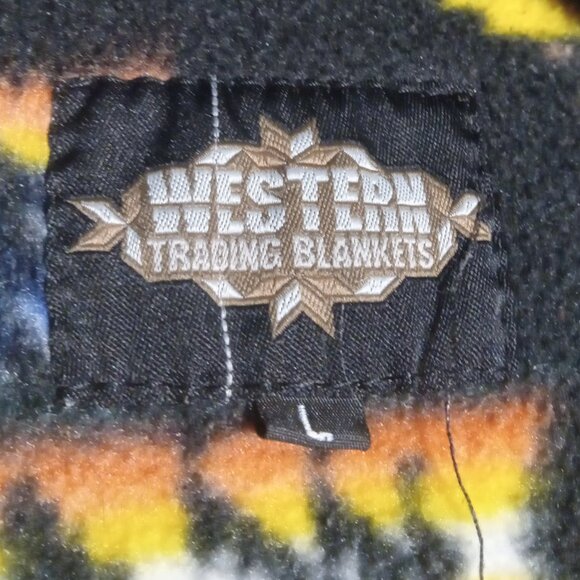 Western Trading Blankets Hooded Full Zip Fleece Aztec Southwestern Jacket L - Picture 5 of 8